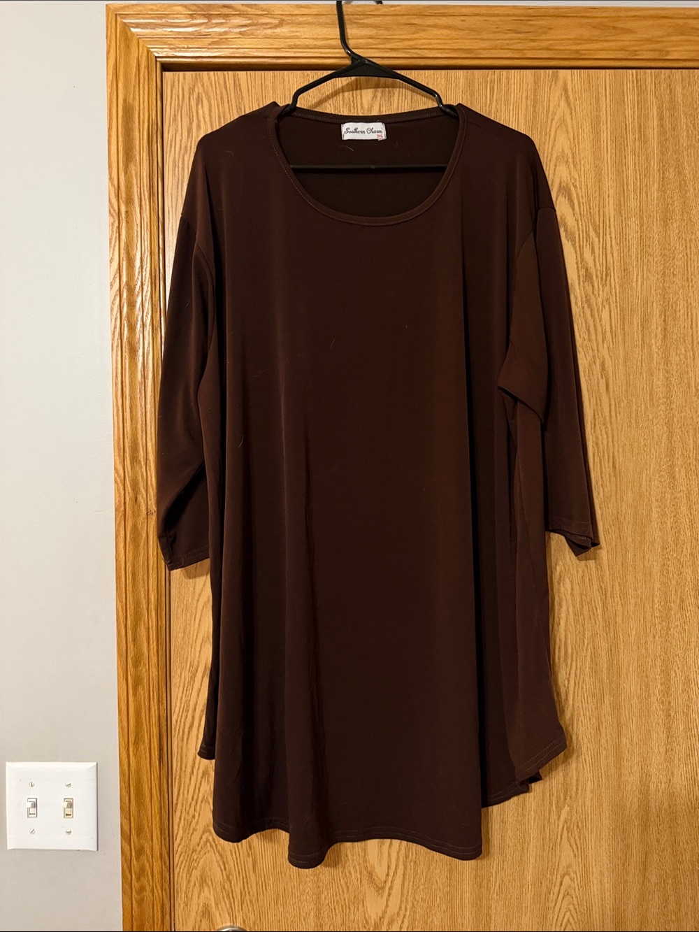 Brown Scoop Neck Women's tunic/dress